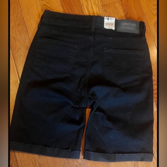 Levi’s Strauss black  mid rise Bermuda jeans shorts Sz L - Picture 3 of 7